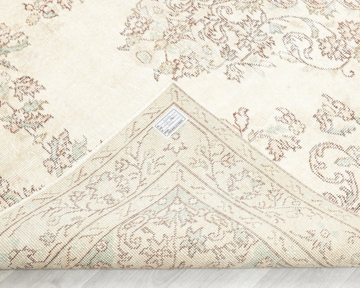 Beige Turkish Oushak Rug 8' 11" x 5' 4" Hand-Knotted | No. VR39429