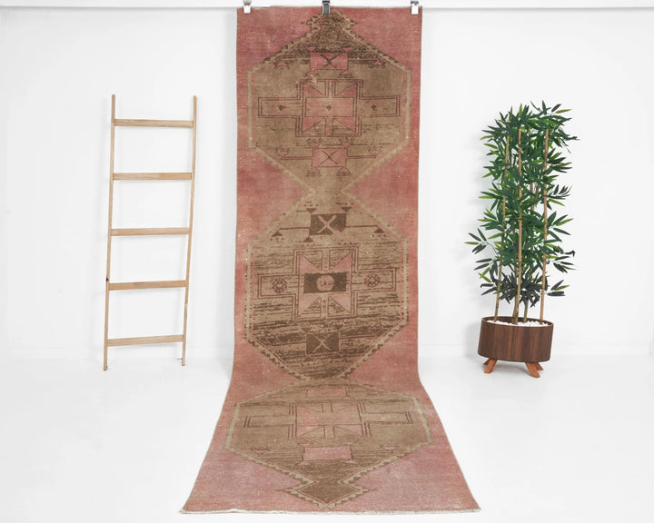 Multicolor Turkish Oushak Rug 3' x 10' 11" Hand-Knotted | No. VR39626