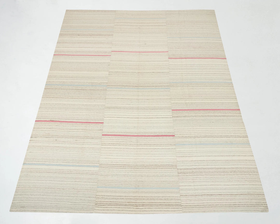 Beige Turkish Kilim Rug 10' x 13' 2" Flat-Weave | No. VR39841