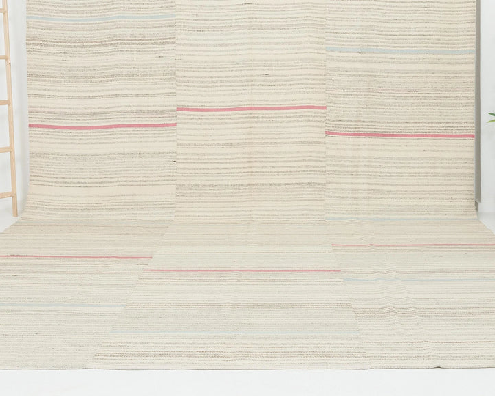 Beige Turkish Kilim Rug 10' x 13' 2" Flat-Weave | No. VR39841