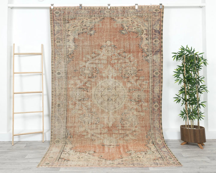 Multicolor Turkish Oushak Rug 5'6" x 9'2" Hand-Knotted | No. VR39869