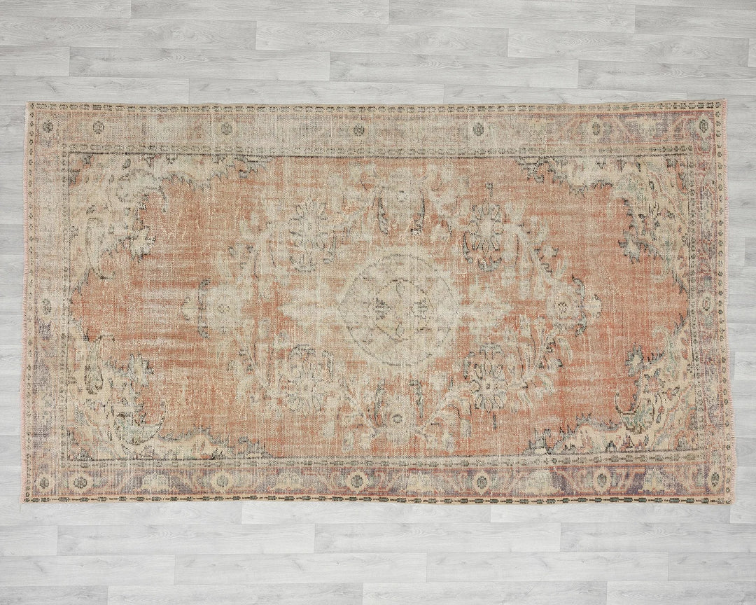 Multicolor Turkish Oushak Rug 5'6" x 9'2" Hand-Knotted | No. VR39869