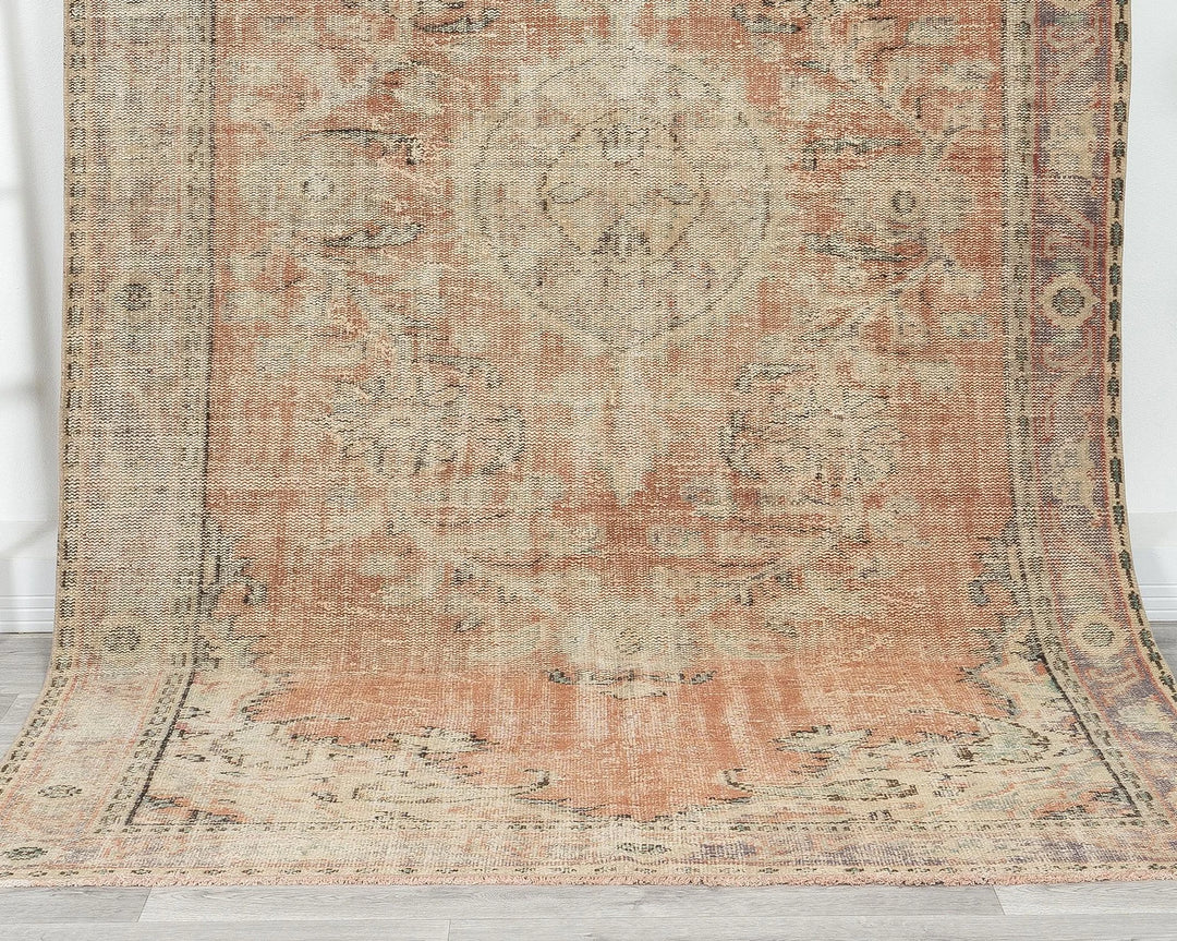 Multicolor Turkish Oushak Rug 5'6" x 9'2" Hand-Knotted | No. VR39869