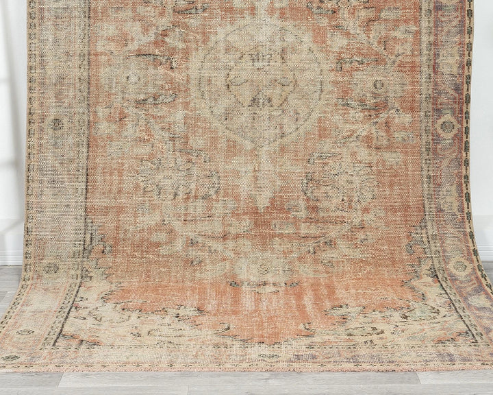 Multicolor Turkish Oushak Rug 5'6" x 9'2" Hand-Knotted | No. VR39869