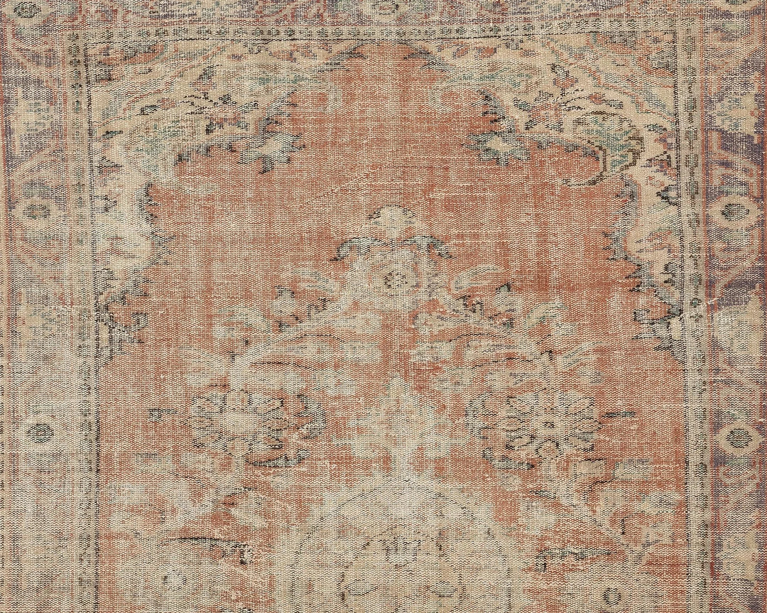 Multicolor Turkish Oushak Rug 5'6" x 9'2" Hand-Knotted | No. VR39869