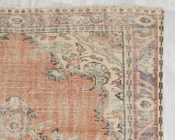 Multicolor Turkish Oushak Rug 5'6" x 9'2" Hand-Knotted | No. VR39869