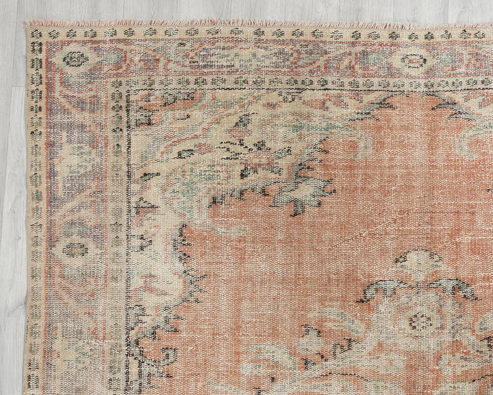 Multicolor Turkish Oushak Rug 5'6" x 9'2" Hand-Knotted | No. VR39869