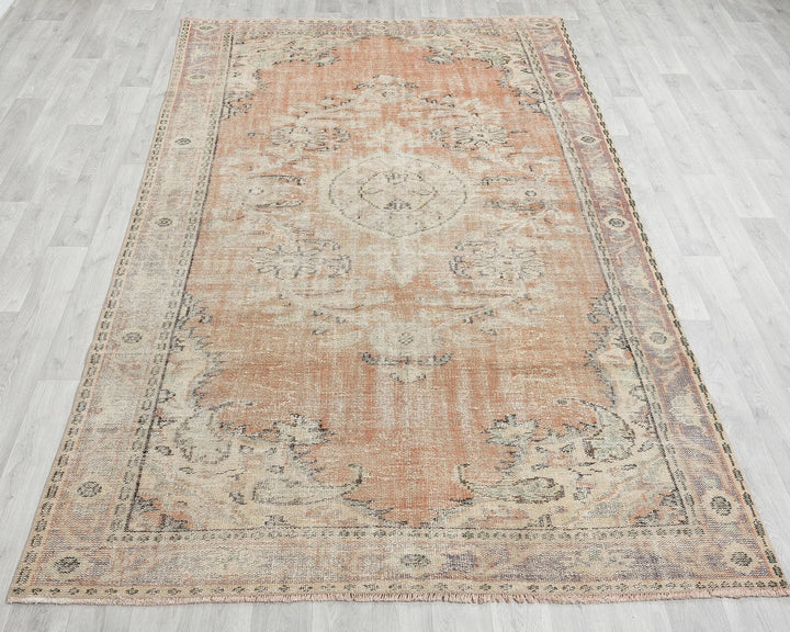 Multicolor Turkish Oushak Rug 5'6" x 9'2" Hand-Knotted | No. VR39869