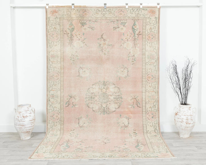 Multicolor Turkish Oushak Rug 6' x 9' 10" Hand-Knotted | No. VR39920