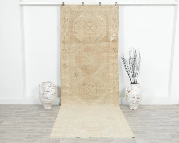 Multicolor Turkish Oushak Rug 3' 11" x 11' 1" Hand-Knotted | No. VR39941