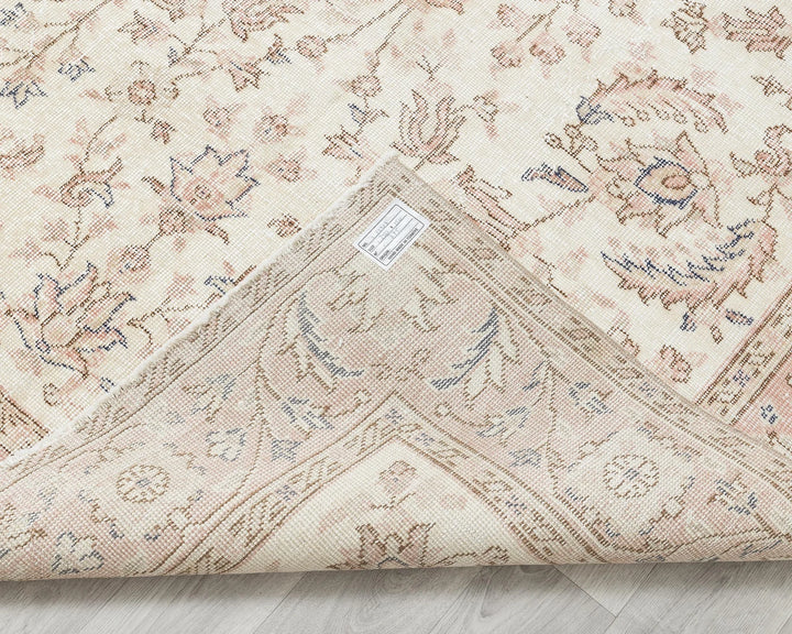 Beige Turkish Oushak Rug 8' 2" x 4' 11" Hand-Knotted | No. VR39942