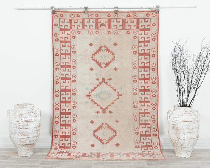 Multicolor Turkish Oushak Rug 3' 11" x 6' 1" Hand-Knotted | No. VR39993