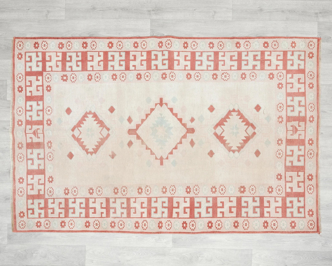 Multicolor Turkish Oushak Rug 3' 11" x 6' 1" Hand-Knotted | No. VR39993