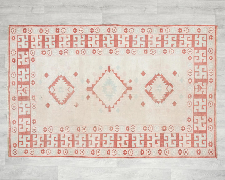 Multicolor Turkish Oushak Rug 3' 11" x 6' 1" Hand-Knotted | No. VR39993