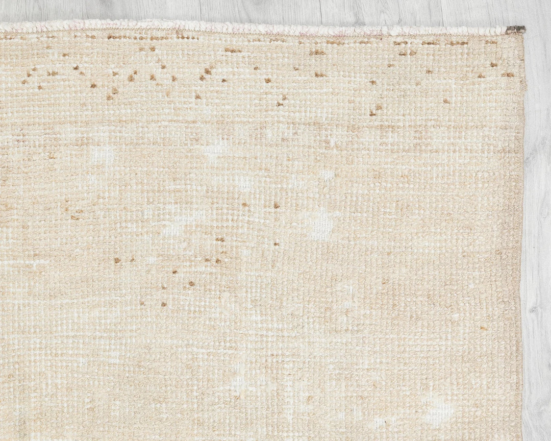 Beige Turkish Oushak Rug 3' 1" x 11' 6" Hand-Knotted | No. VR40005