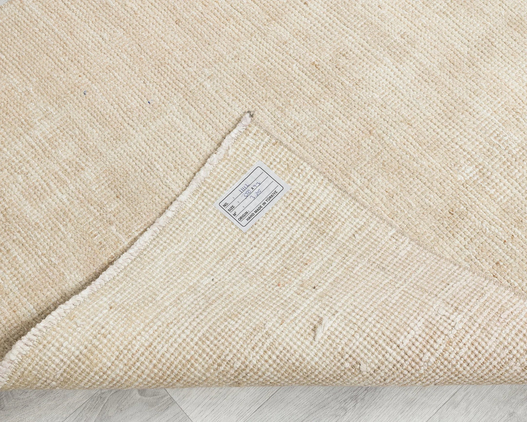Beige Turkish Oushak Rug 3' 1" x 11' 6" Hand-Knotted | No. VR40005