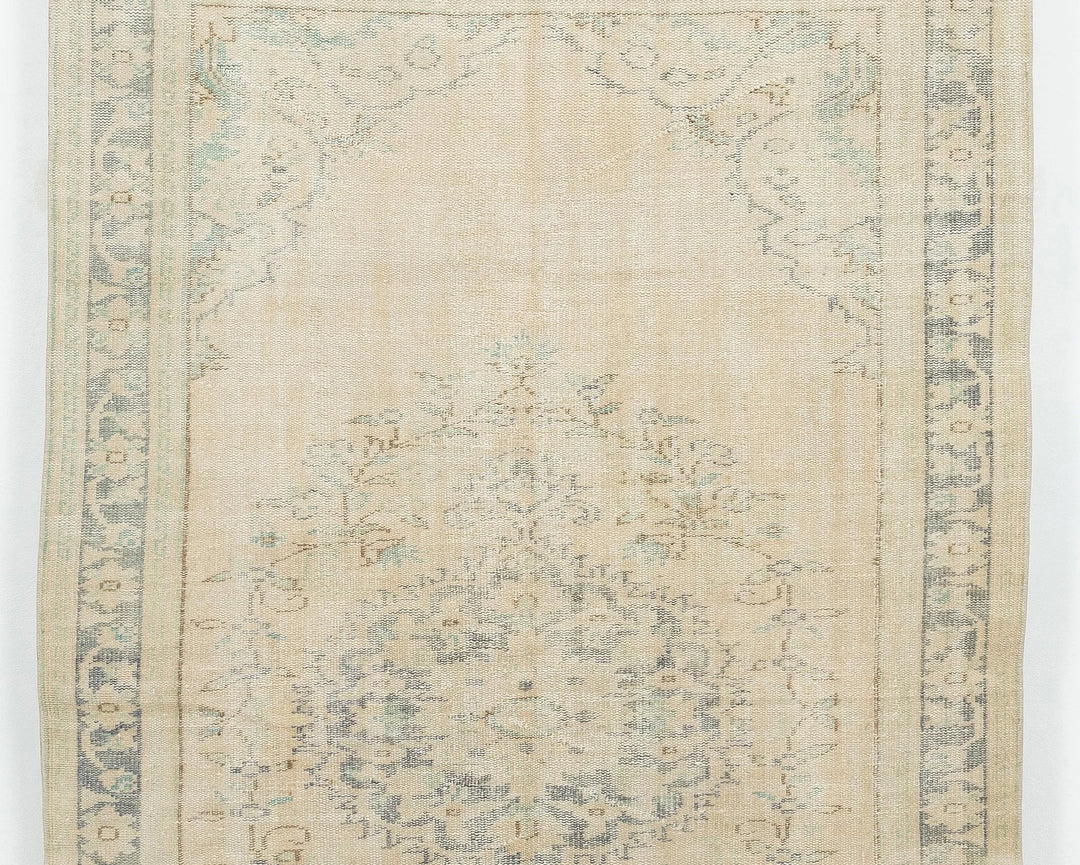 Beige Turkish Oushak Rug 5' 2" x 8' 7" Hand-Knotted | No. VR40112