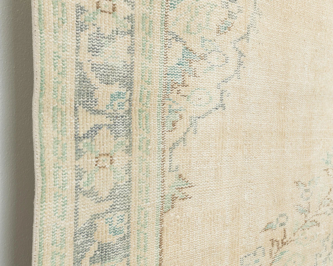 Beige Turkish Oushak Rug 5' 2" x 8' 7" Hand-Knotted | No. VR40112