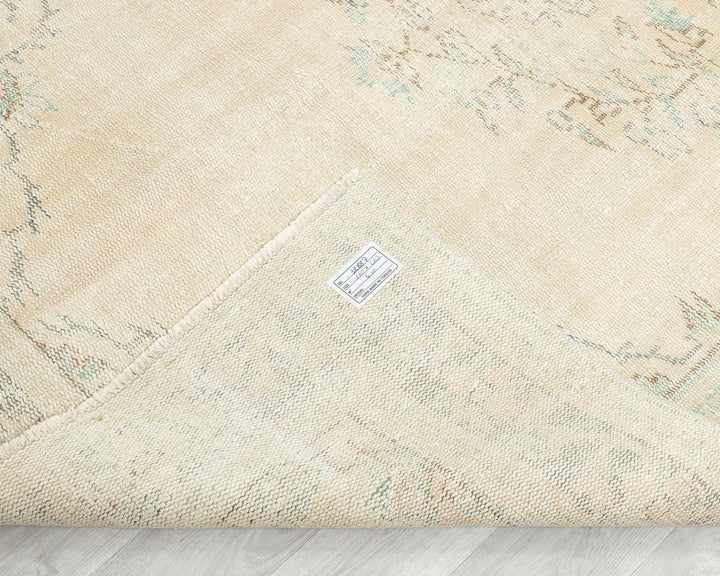 Beige Turkish Oushak Rug 5' 2" x 8' 7" Hand-Knotted | No. VR40112
