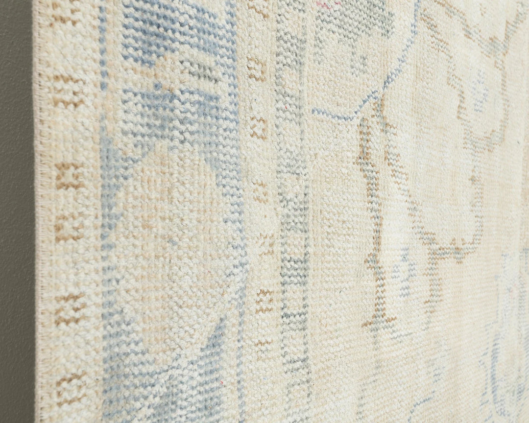 Beige Turkish Oushak Rug 5' 7" x 8' 11" Hand-Knotted | No. VR40172