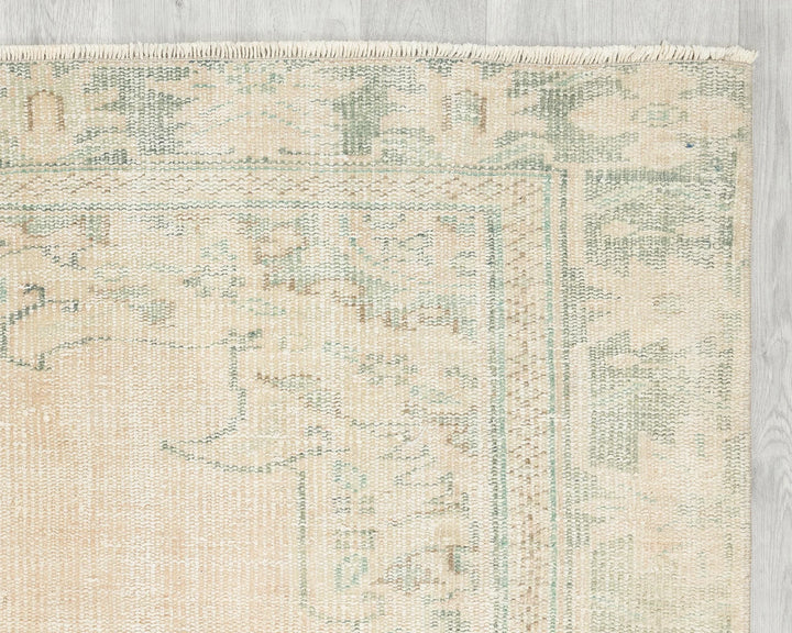 Beige Turkish Oushak Rug 5' 11" x 8' 10" Hand-Knotted | No. VR40196