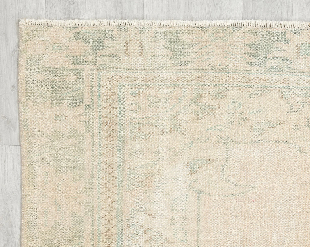 Beige Turkish Oushak Rug 5' 11" x 8' 10" Hand-Knotted | No. VR40196