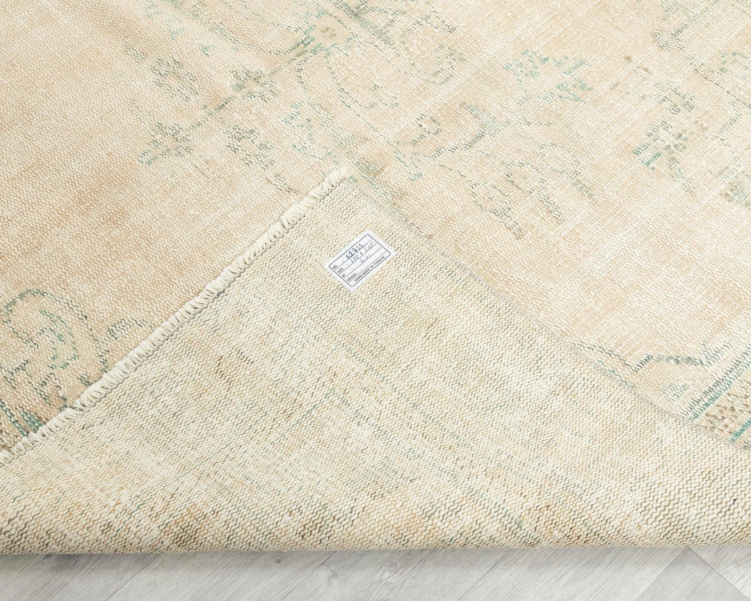 Beige Turkish Oushak Rug 5' 11" x 8' 10" Hand-Knotted | No. VR40196