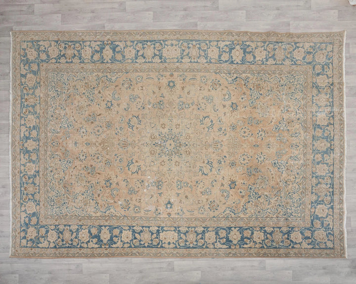 Beige Turkish Oushak Rug 8' 6" x 12' Hand-Knotted | No. VR40326