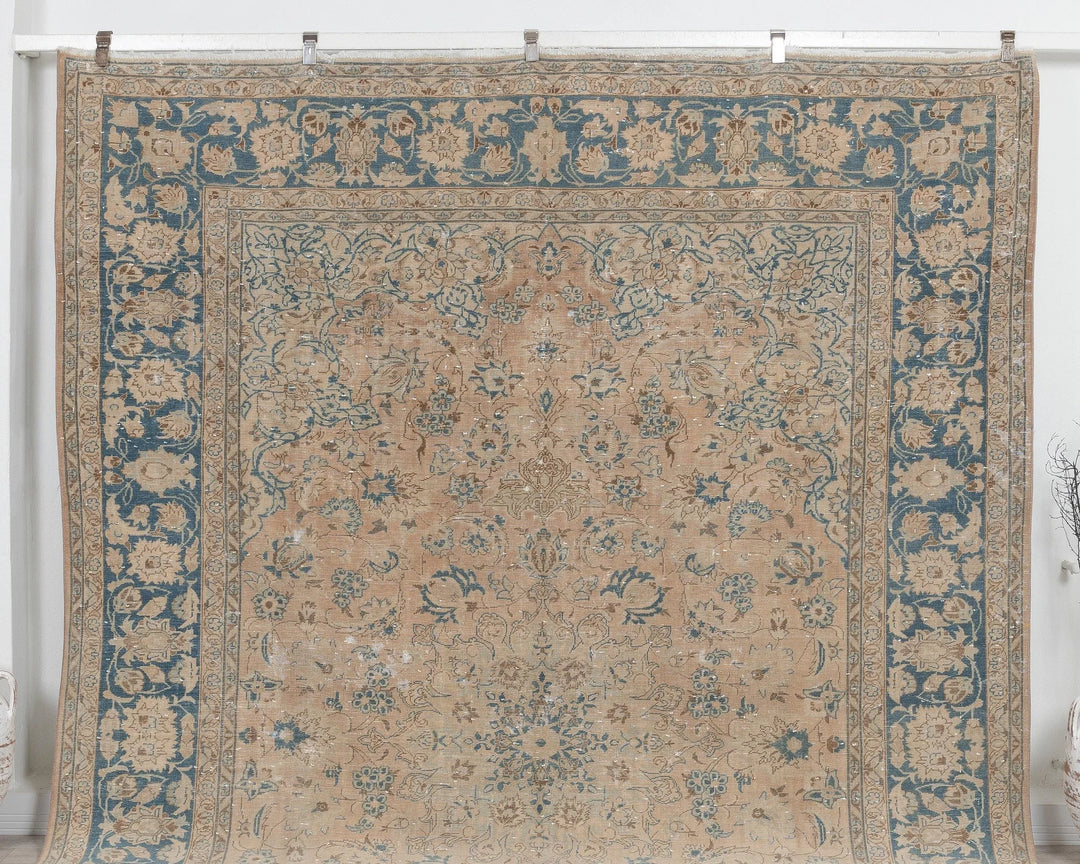 Beige Turkish Oushak Rug 8' 6" x 12' Hand-Knotted | No. VR40326