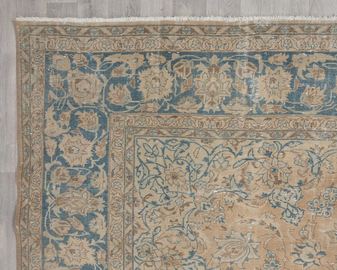 Beige Turkish Oushak Rug 8' 6" x 12' Hand-Knotted | No. VR40326