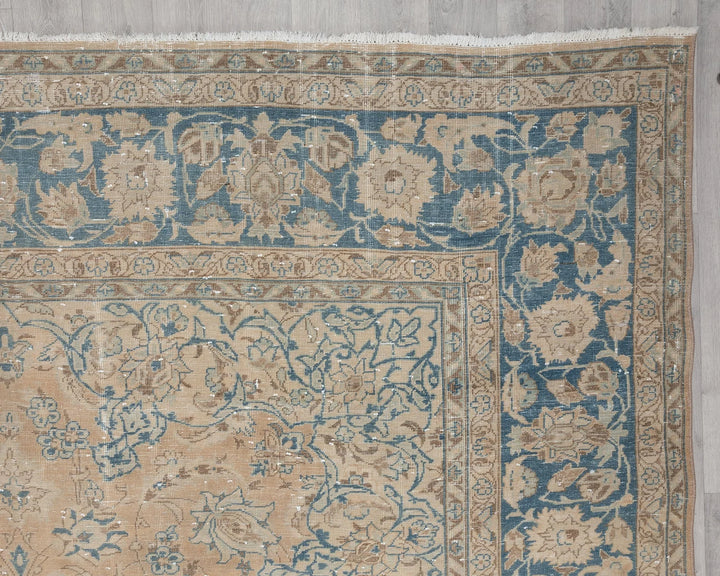 Beige Turkish Oushak Rug 8' 6" x 12' Hand-Knotted | No. VR40326