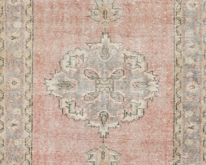 Pink Turkish Oushak Rug 3' x 11' Hand-Knotted | No. VR40422