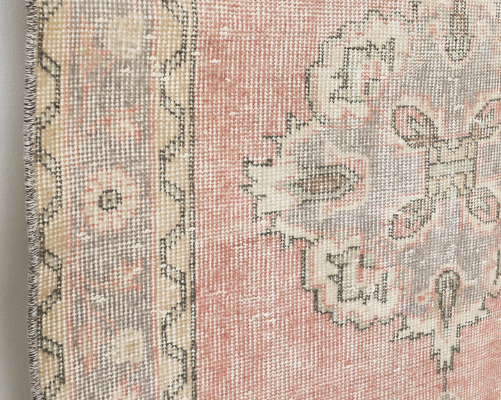Pink Turkish Oushak Rug 3' x 11' Hand-Knotted | No. VR40422