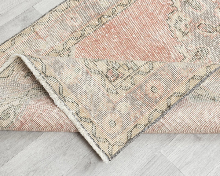Pink Turkish Oushak Rug 3' x 11' Hand-Knotted | No. VR40422