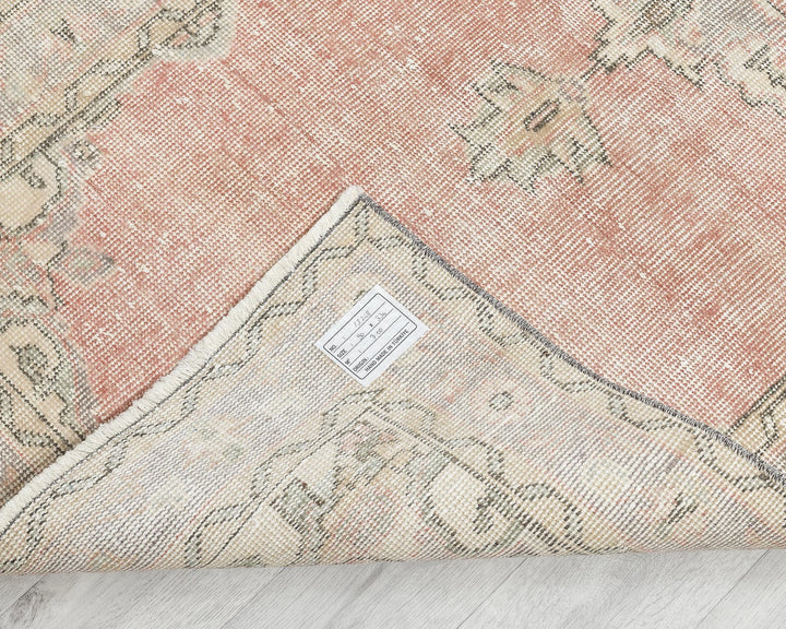 Pink Turkish Oushak Rug 3' x 11' Hand-Knotted | No. VR40422