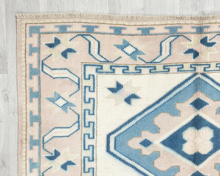 Multicolor Turkish Oushak Rug 4' 4" x 6' 7" Hand-Knotted | No. VR40455