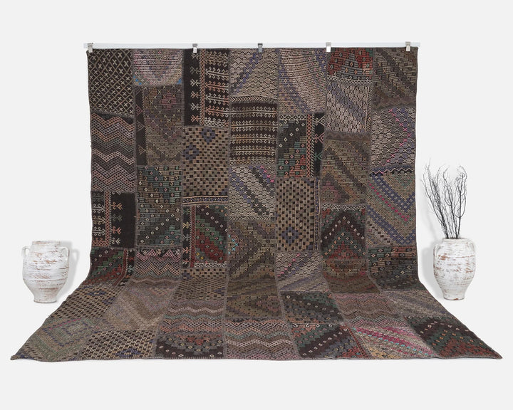 Rust Turkish Kilim Rug 9' x 11' 6" Flat-Weave | No. VR40502