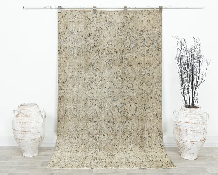 Multicolor Turkish Oushak Rug 6'8" x 3'8" Hand-Knotted | No. VR40506