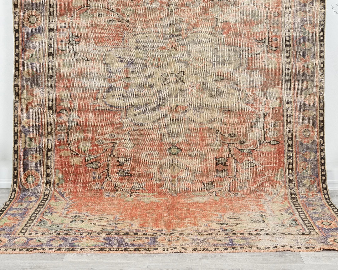 Multicolor Turkish Oushak Rug 5'10" x 9'2" Hand-Knotted | No. VR40557