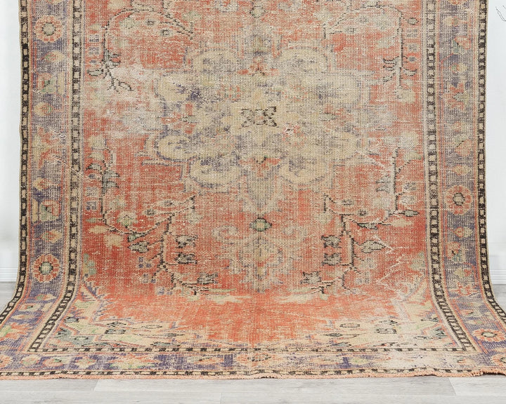 Multicolor Turkish Oushak Rug 5'10" x 9'2" Hand-Knotted | No. VR40557