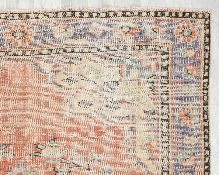 Multicolor Turkish Oushak Rug 5'10" x 9'2" Hand-Knotted | No. VR40557
