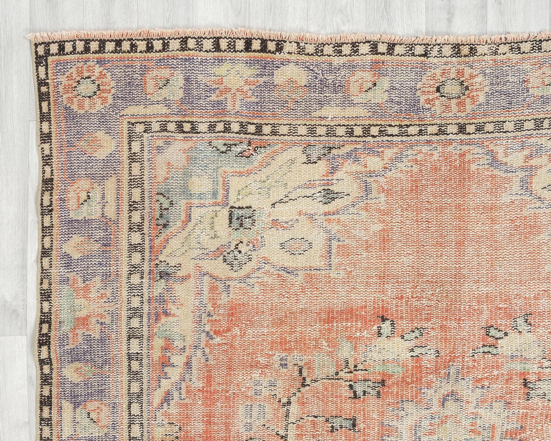 Multicolor Turkish Oushak Rug 5'10" x 9'2" Hand-Knotted | No. VR40557