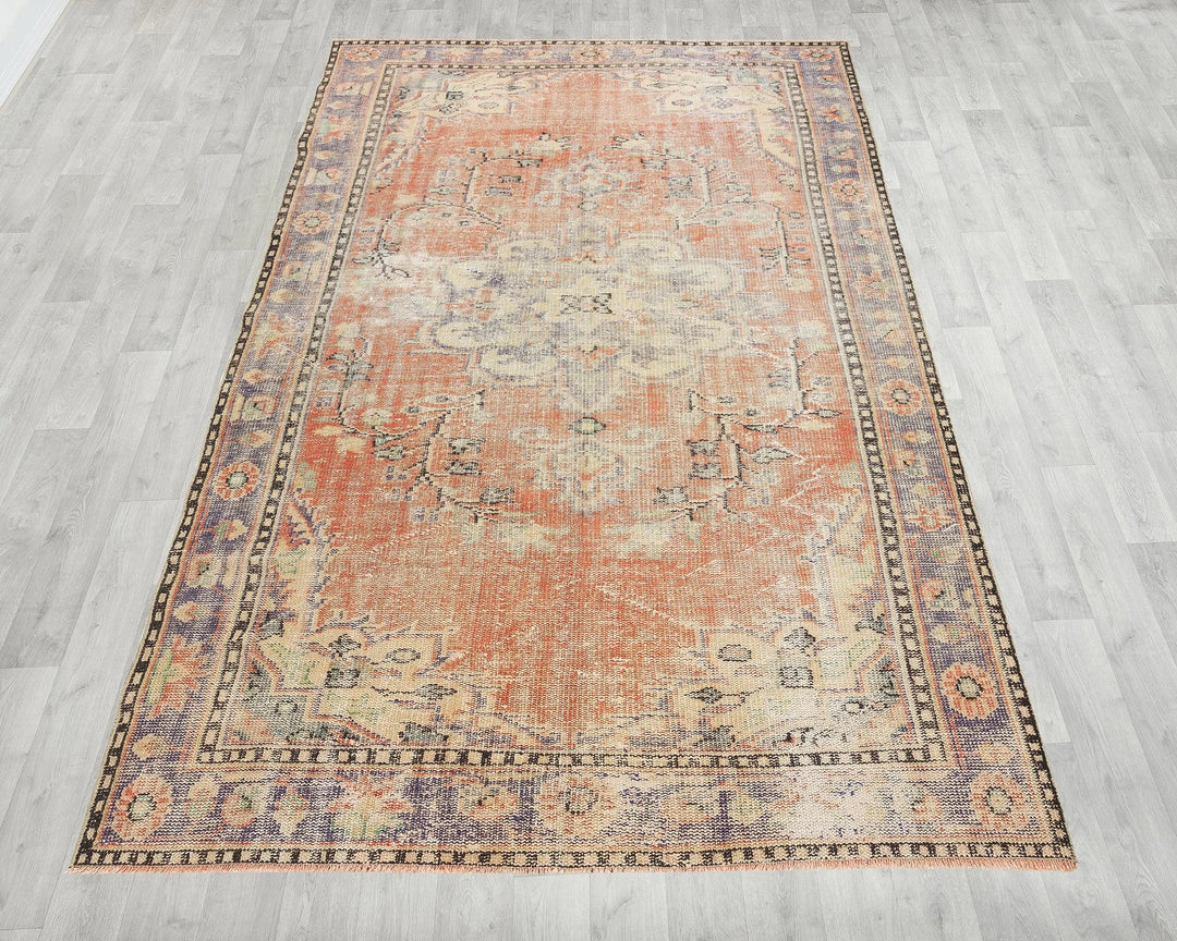 Multicolor Turkish Oushak Rug 5'10" x 9'2" Hand-Knotted | No. VR40557