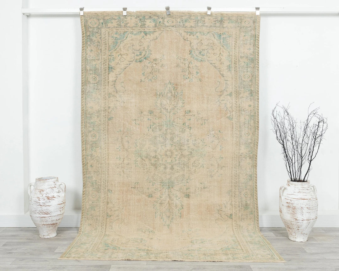 Multicolor Turkish Oushak Rug 5' 5" x 9' Hand-Knotted | No. VR40613