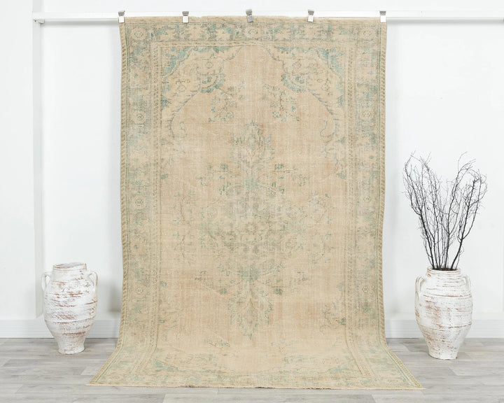 Multicolor Turkish Oushak Rug 5' 5" x 9' Hand-Knotted | No. VR40613