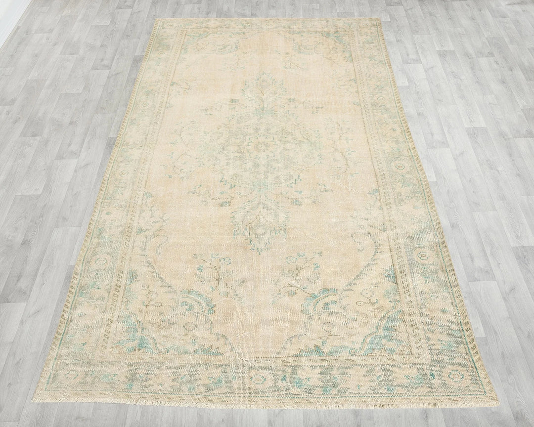 Multicolor Turkish Oushak Rug 5' 5" x 9' Hand-Knotted | No. VR40613
