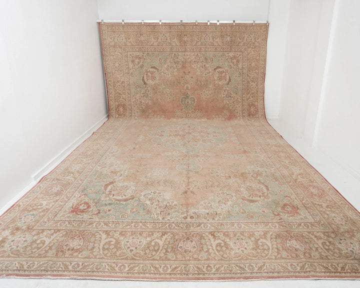 Multicolor Turkish Oushak Rug 11' 5" x 19' 2" Hand-Knotted | No. VR40796
