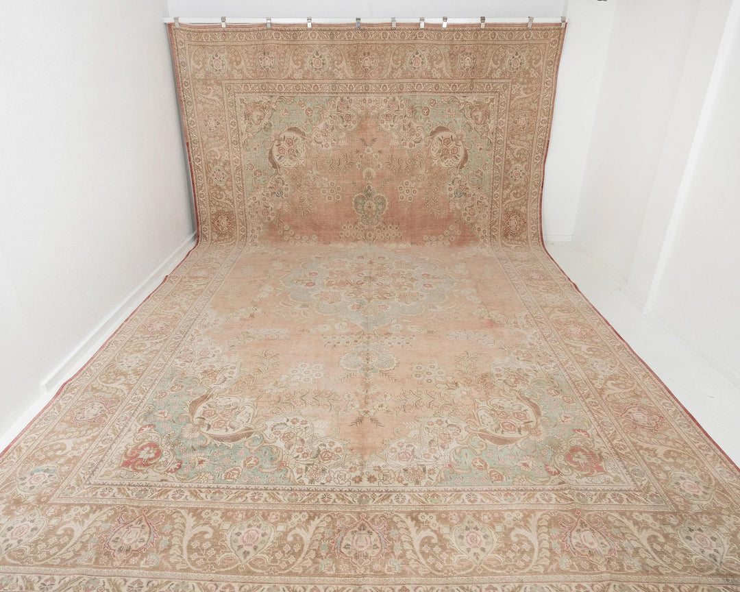 Multicolor Turkish Oushak Rug 11' 5" x 19' 2" Hand-Knotted | No. VR40796