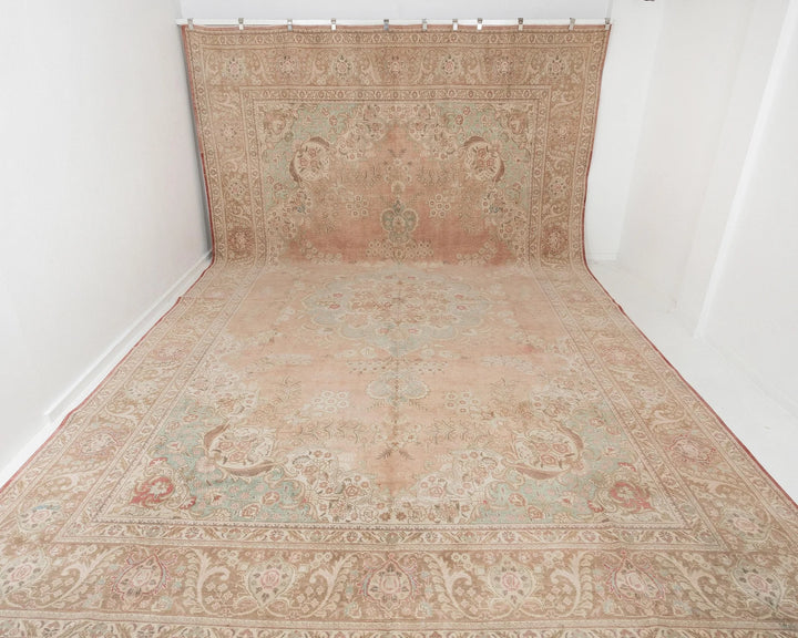 Multicolor Turkish Oushak Rug 11' 5" x 19' 2" Hand-Knotted | No. VR40796