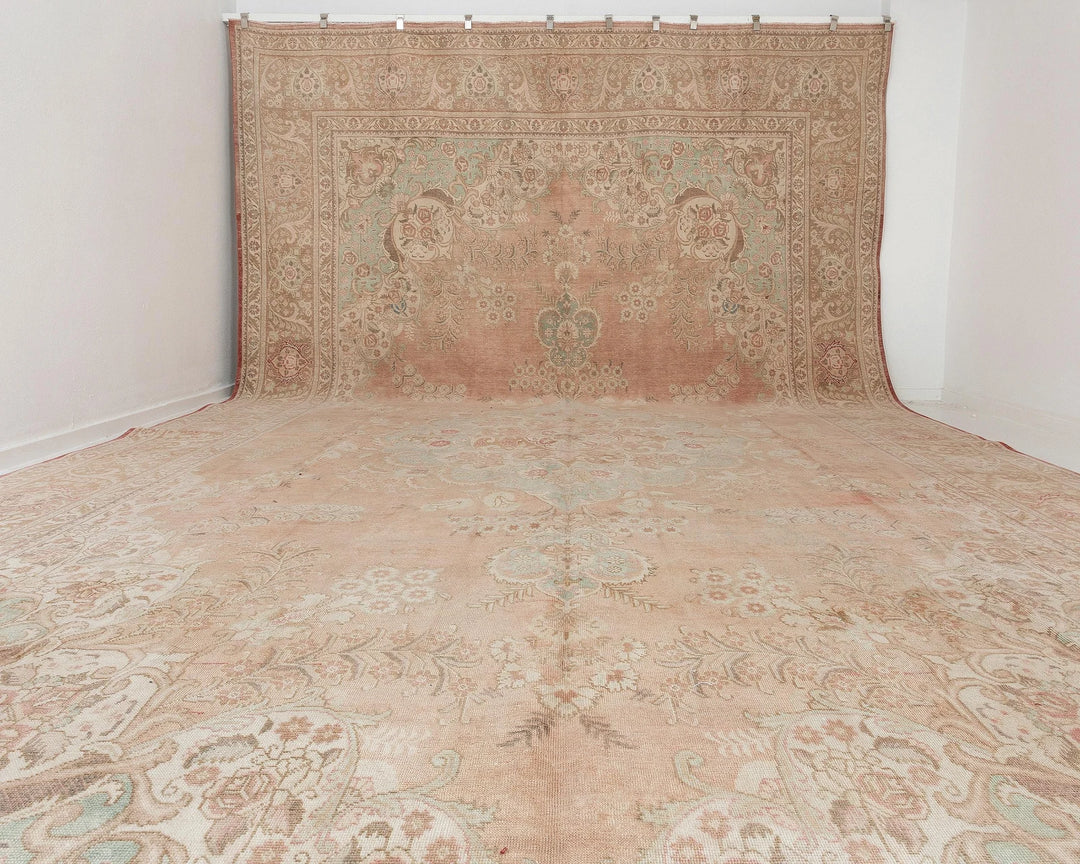 Multicolor Turkish Oushak Rug 11' 5" x 19' 2" Hand-Knotted | No. VR40796